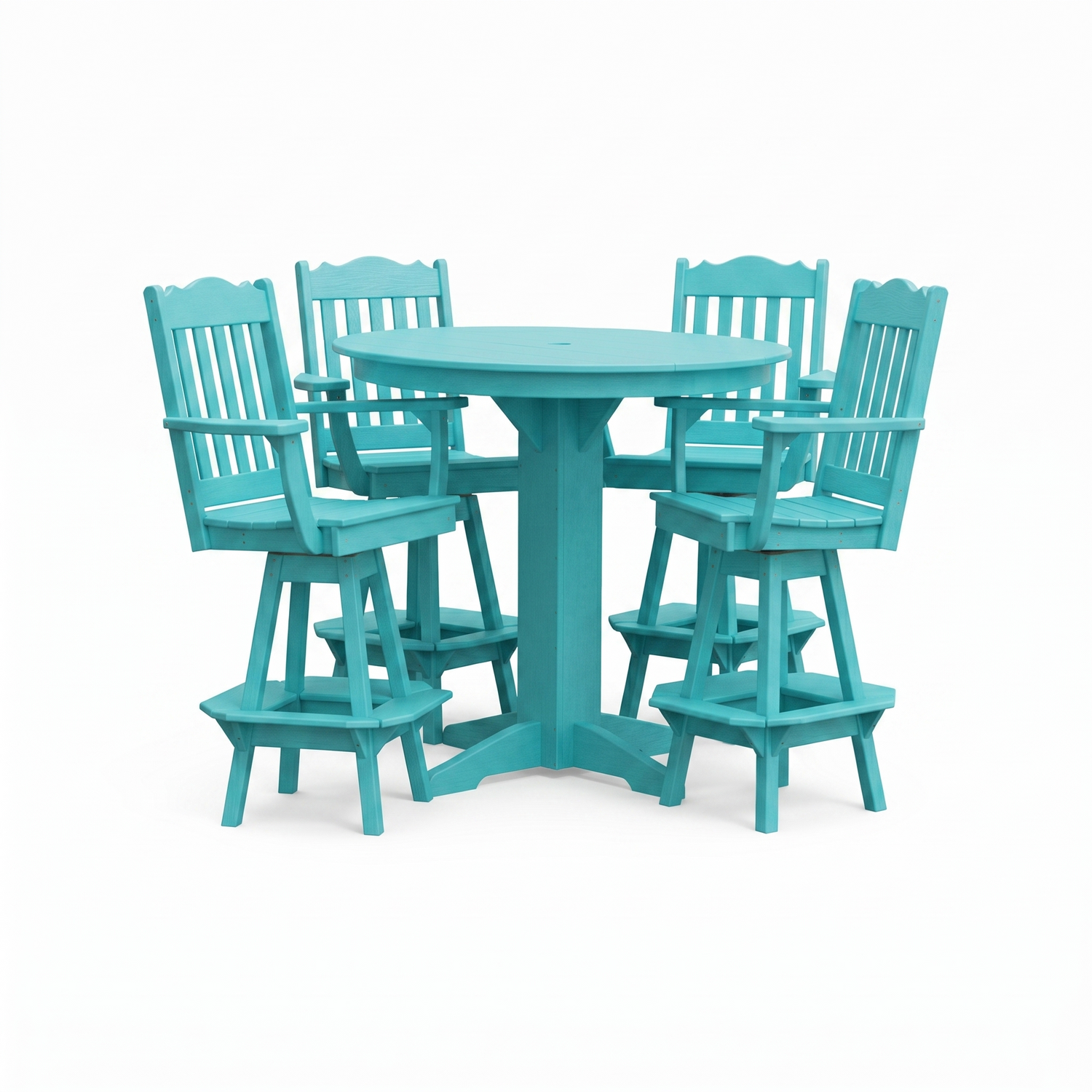 Keystone Amish Co. York 5-Piece Poly Bar Dining Set with Round Table