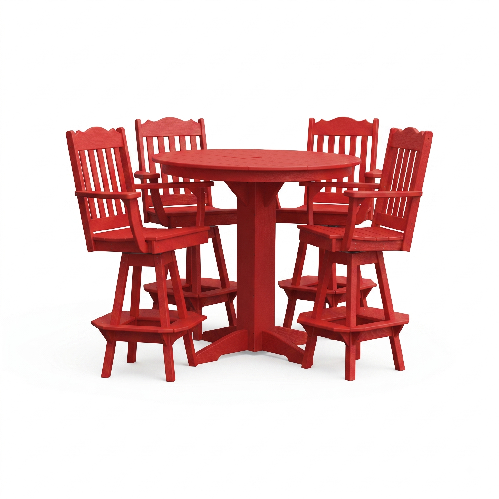 Keystone Amish Co. York 5-Piece Poly Bar Dining Set with Round Table