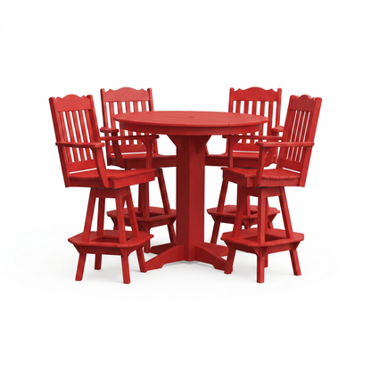 Keystone Amish Co. York 5-Piece Poly Bar Dining Set with Round Table