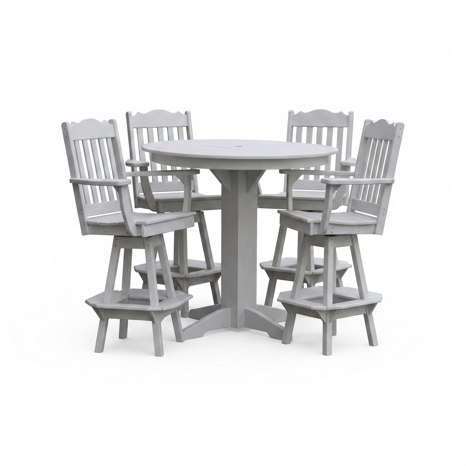 Keystone Amish Co. York 5-Piece Poly Bar Dining Set with Round Table