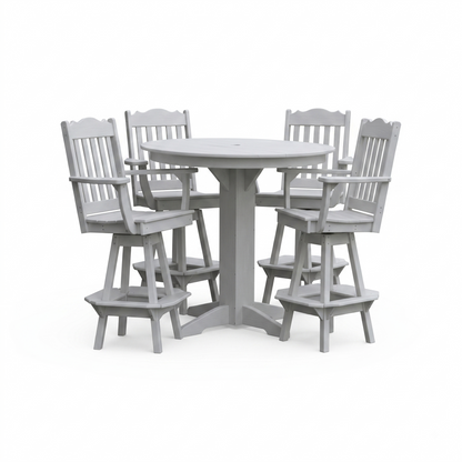 Keystone Amish Co. York 5-Piece Poly Bar Dining Set with Round Table