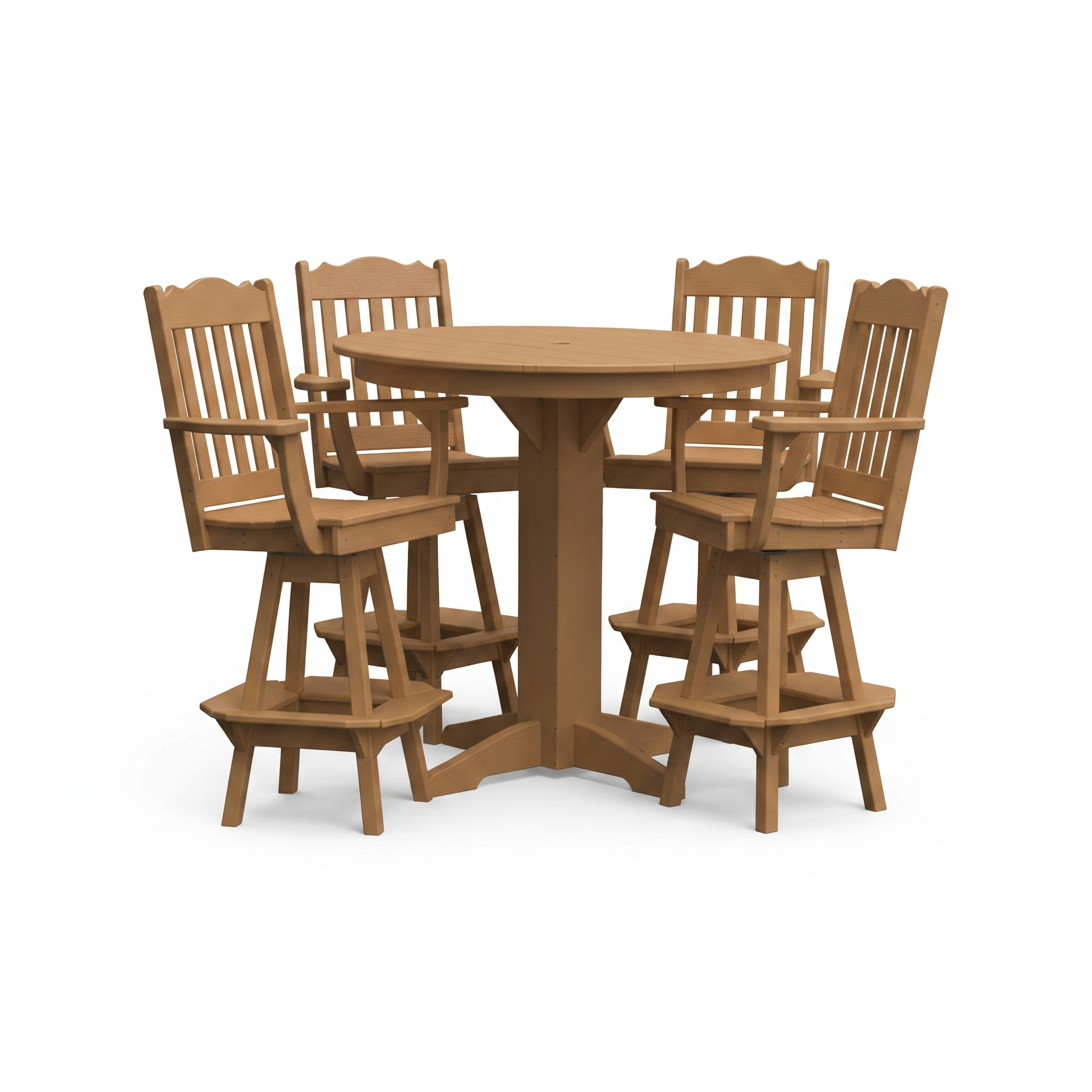 Keystone Amish Co. York 5-Piece Poly Bar Dining Set with Round Table
