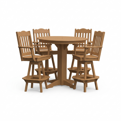 Keystone Amish Co. York 5-Piece Poly Bar Dining Set with Round Table