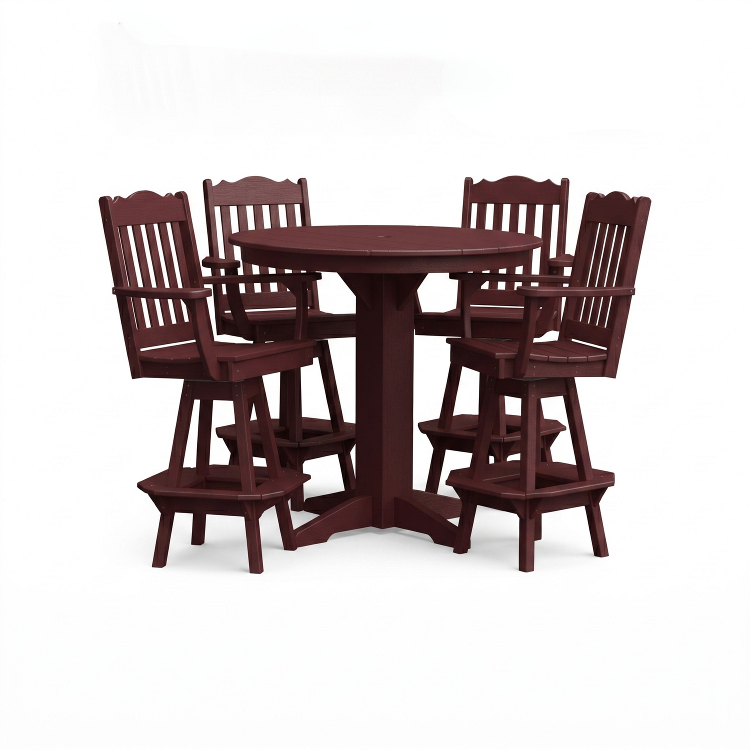 Keystone Amish Co. York 5-Piece Poly Bar Dining Set with Round Table