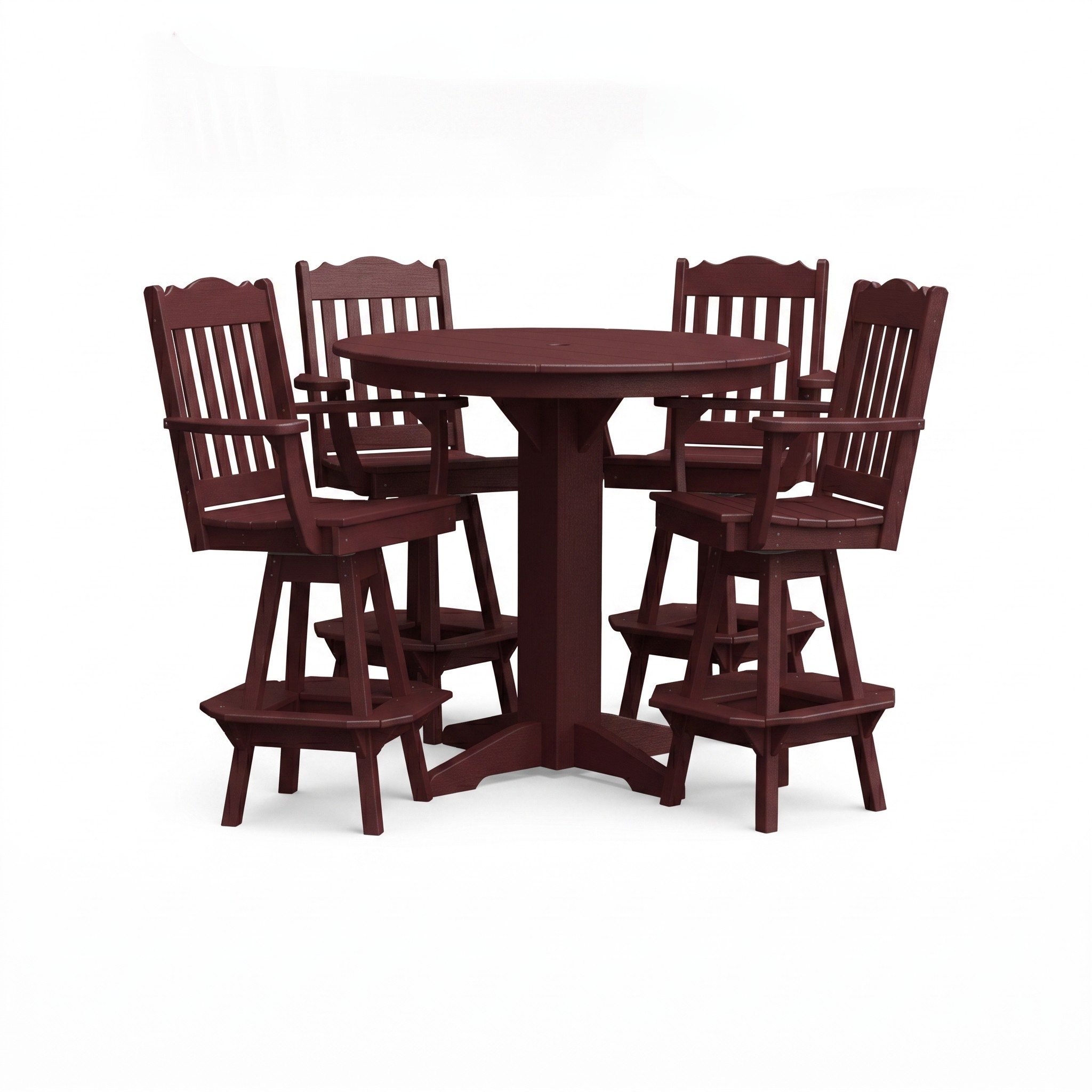 Keystone Amish Co. York 5-Piece Poly Bar Dining Set with Round Table
