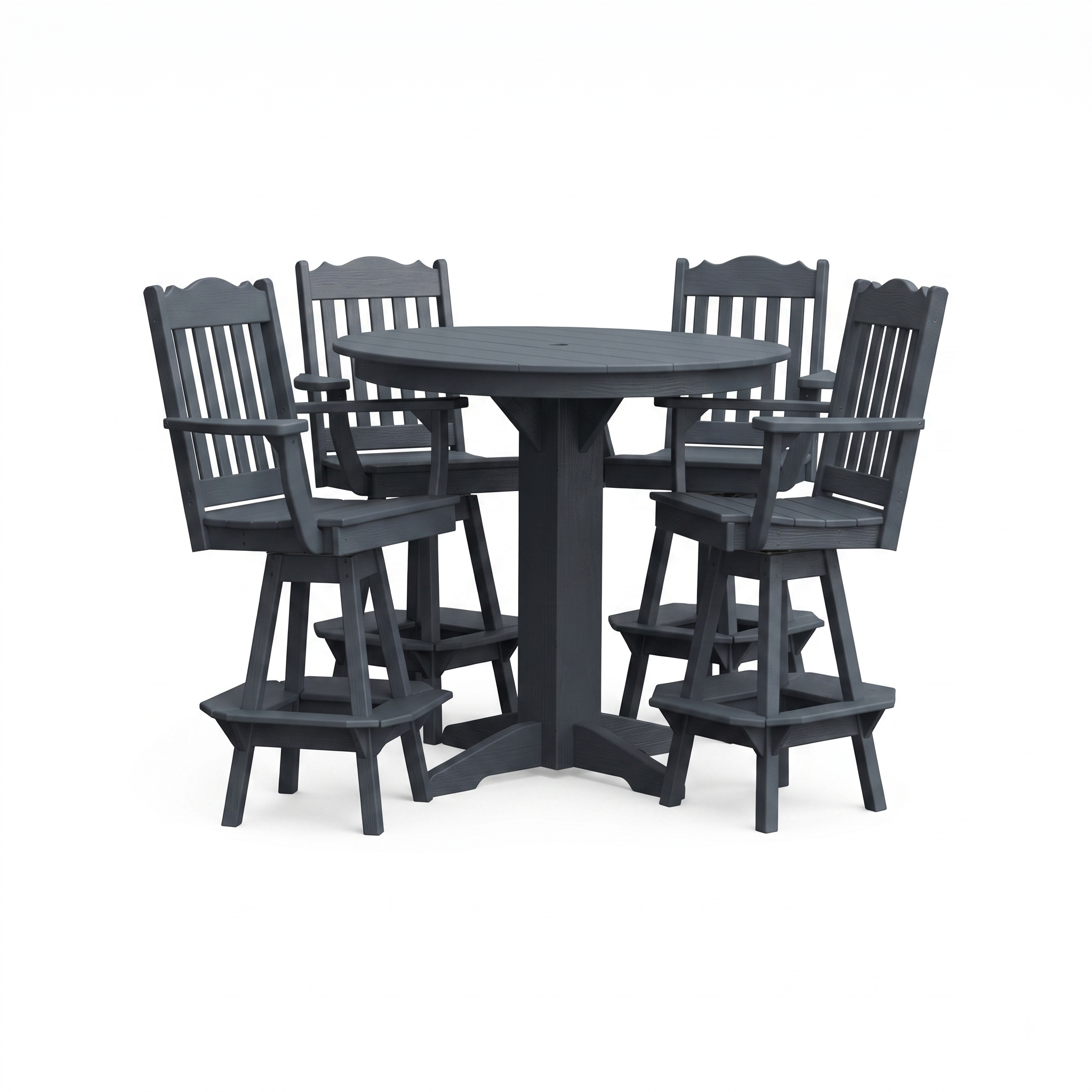 Keystone Amish Co. York 5-Piece Poly Bar Dining Set with Round Table