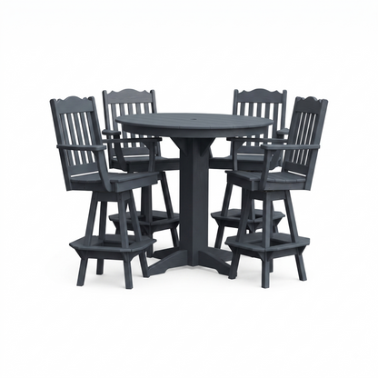 Keystone Amish Co. York 5-Piece Poly Bar Dining Set with Round Table