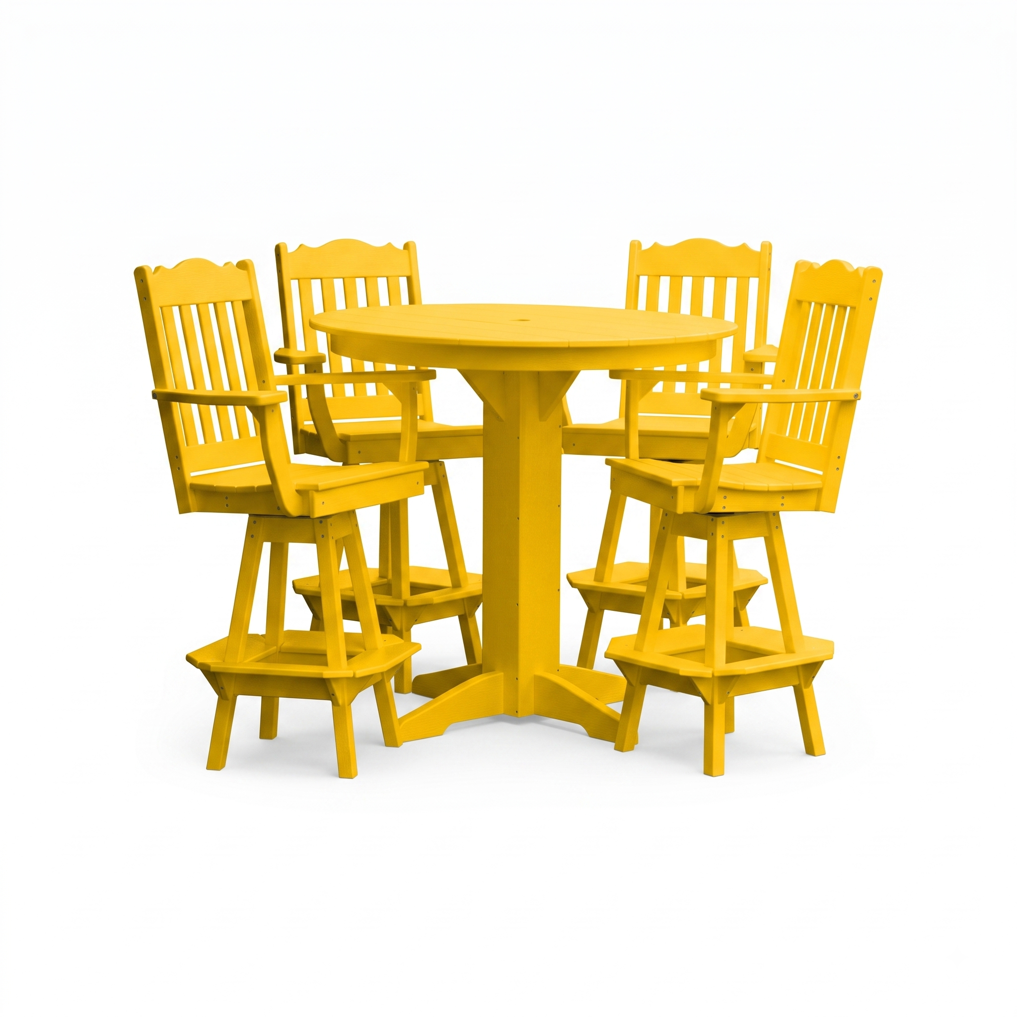 Keystone Amish Co. York 5-Piece Poly Bar Dining Set with Round Table