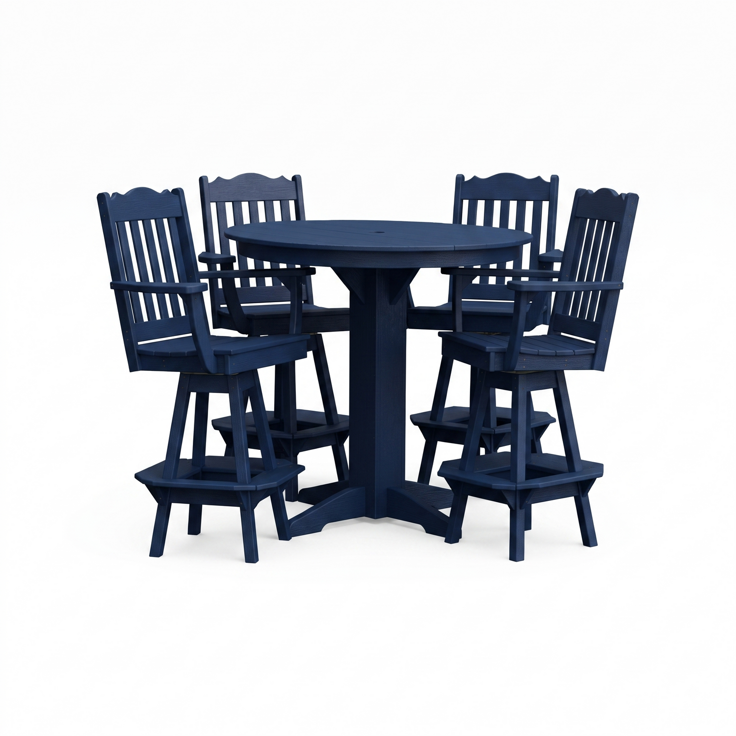 Keystone Amish Co. York 5-Piece Poly Bar Dining Set with Round Table
