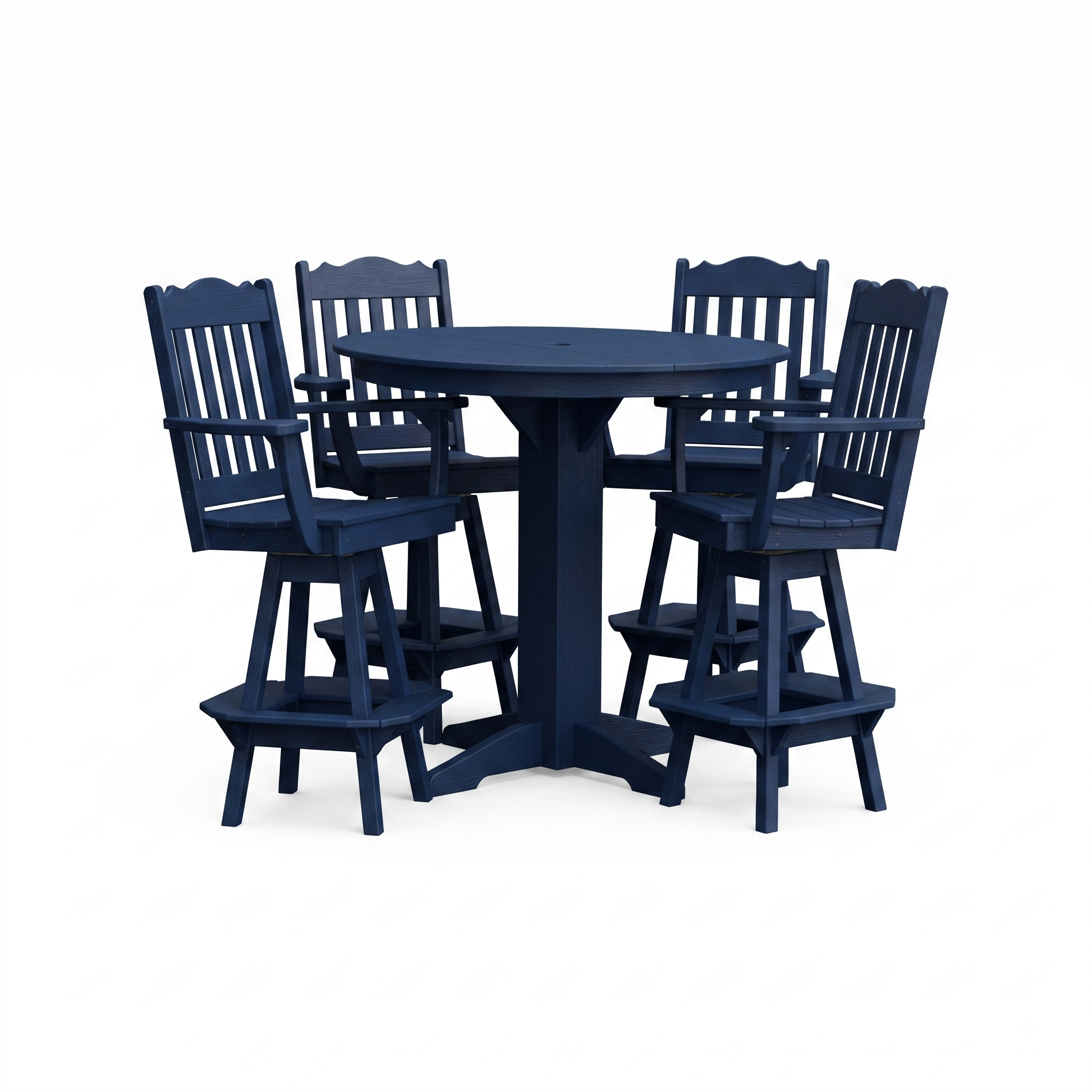 Keystone Amish Co. York 5-Piece Poly Bar Dining Set with Round Table