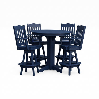 Keystone Amish Co. York 5-Piece Poly Bar Dining Set with Round Table