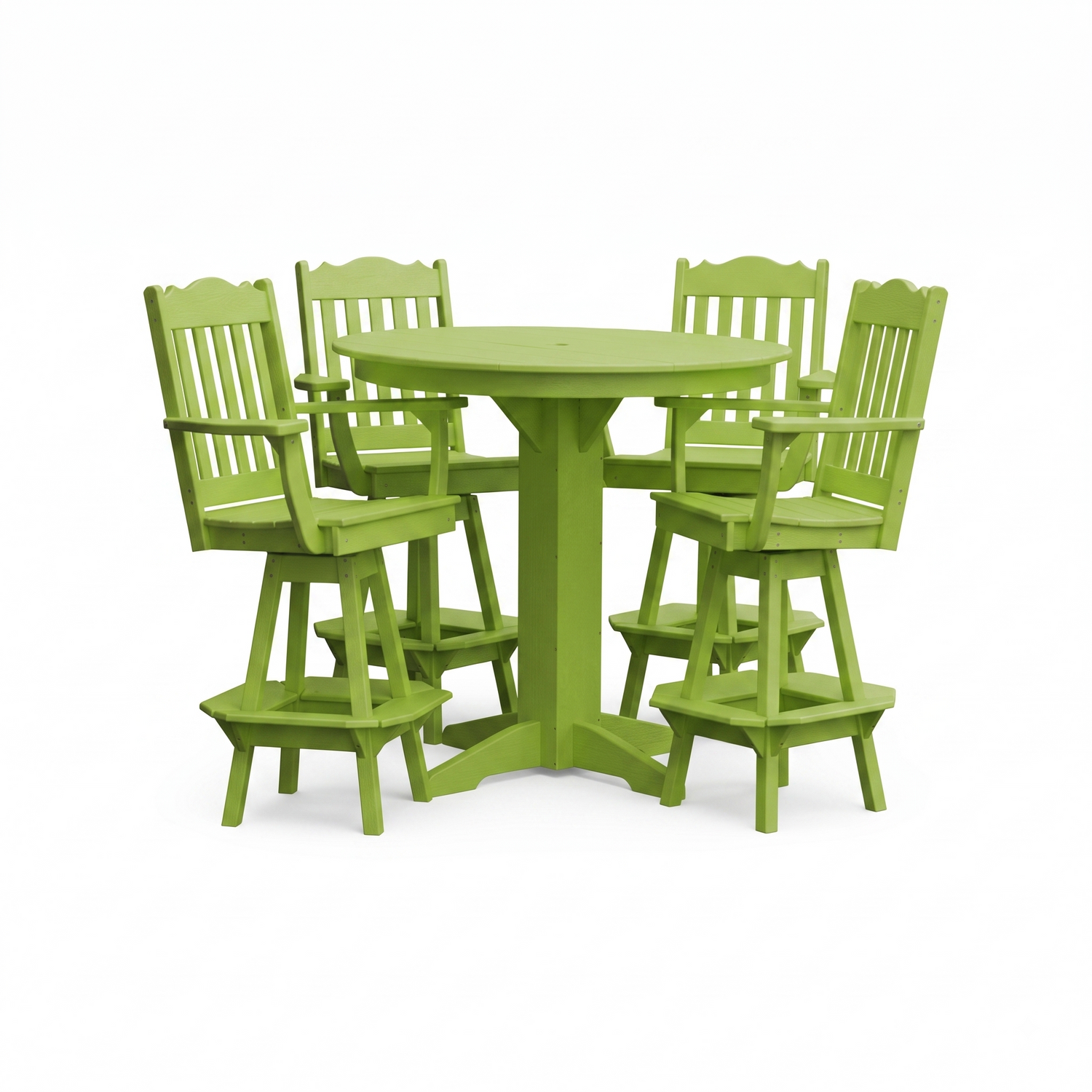 Keystone Amish Co. York 5-Piece Poly Bar Dining Set with Round Table