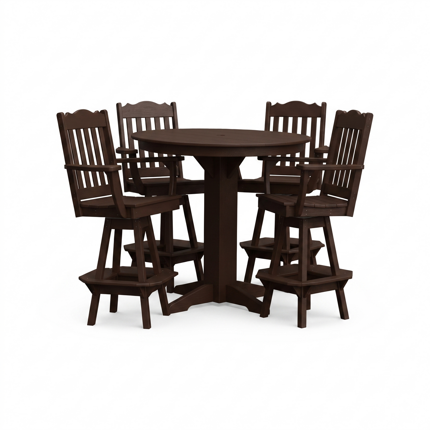 Keystone Amish Co. York 5-Piece Poly Bar Dining Set with Round Table