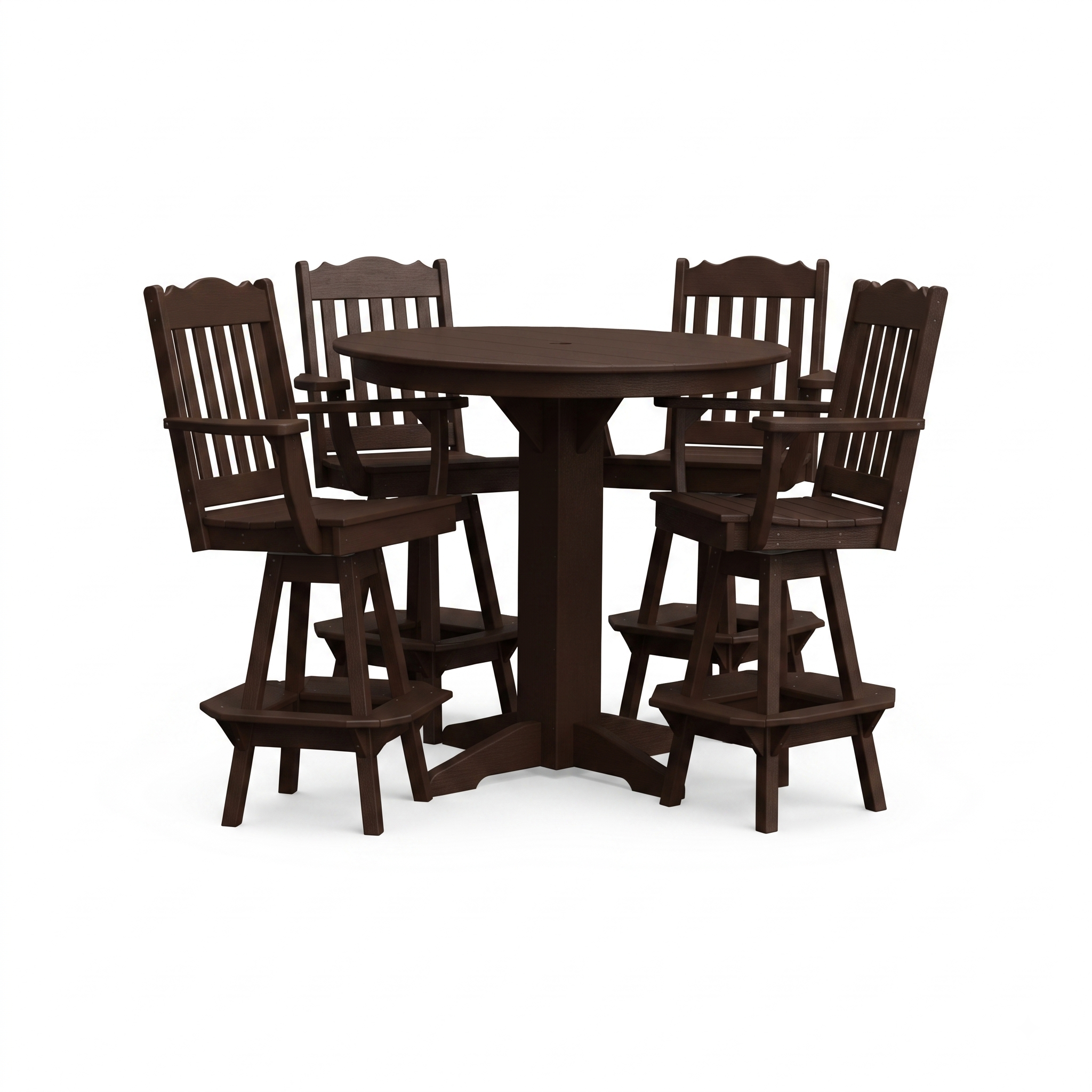 Keystone Amish Co. York 5-Piece Poly Bar Dining Set with Round Table