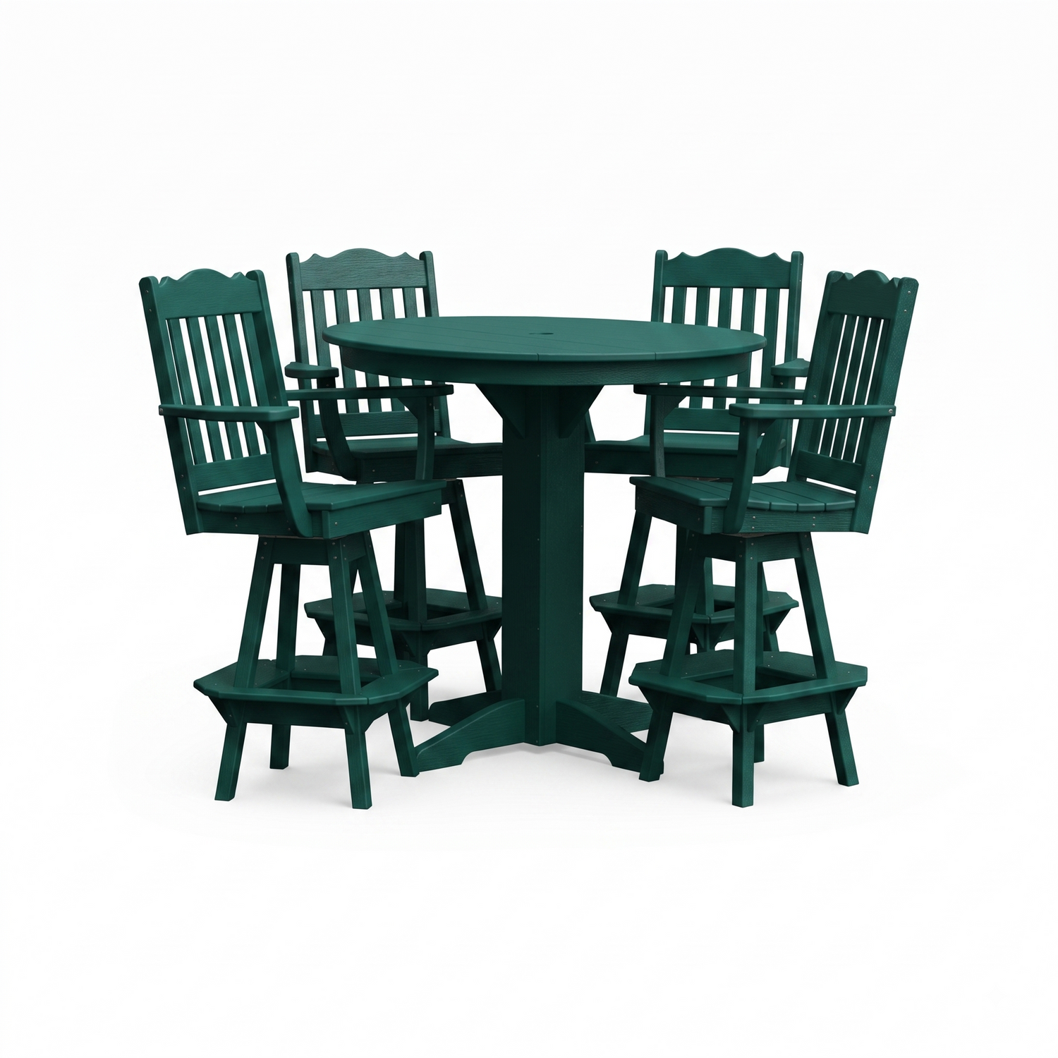 Keystone Amish Co. York 5-Piece Poly Bar Dining Set with Round Table