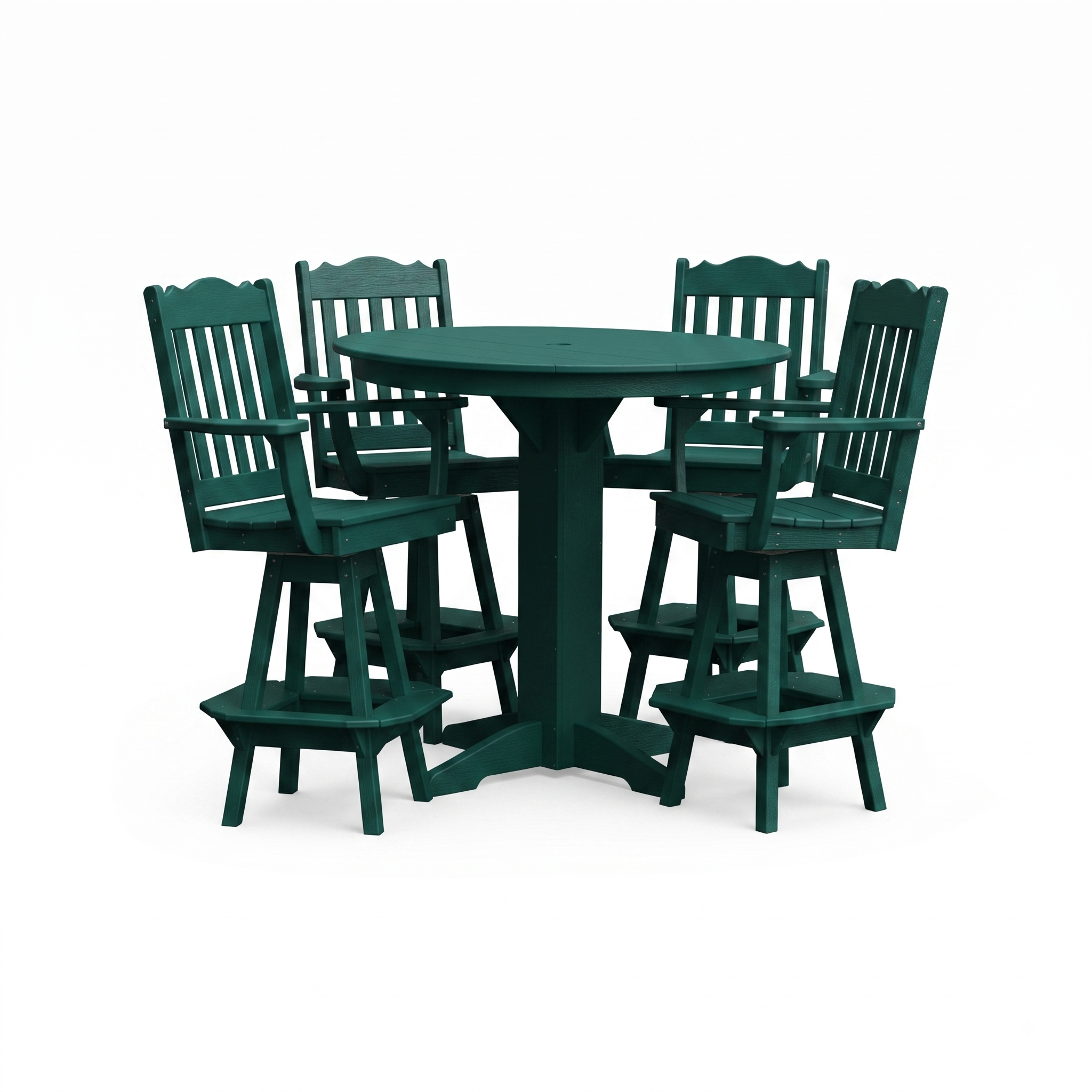 Keystone Amish Co. York 5-Piece Poly Bar Dining Set with Round Table
