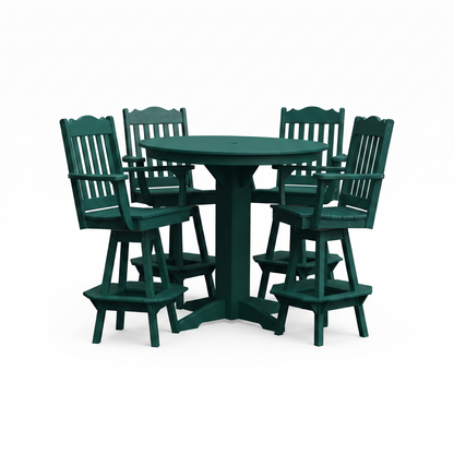 Keystone Amish Co. York 5-Piece Poly Bar Dining Set with Round Table