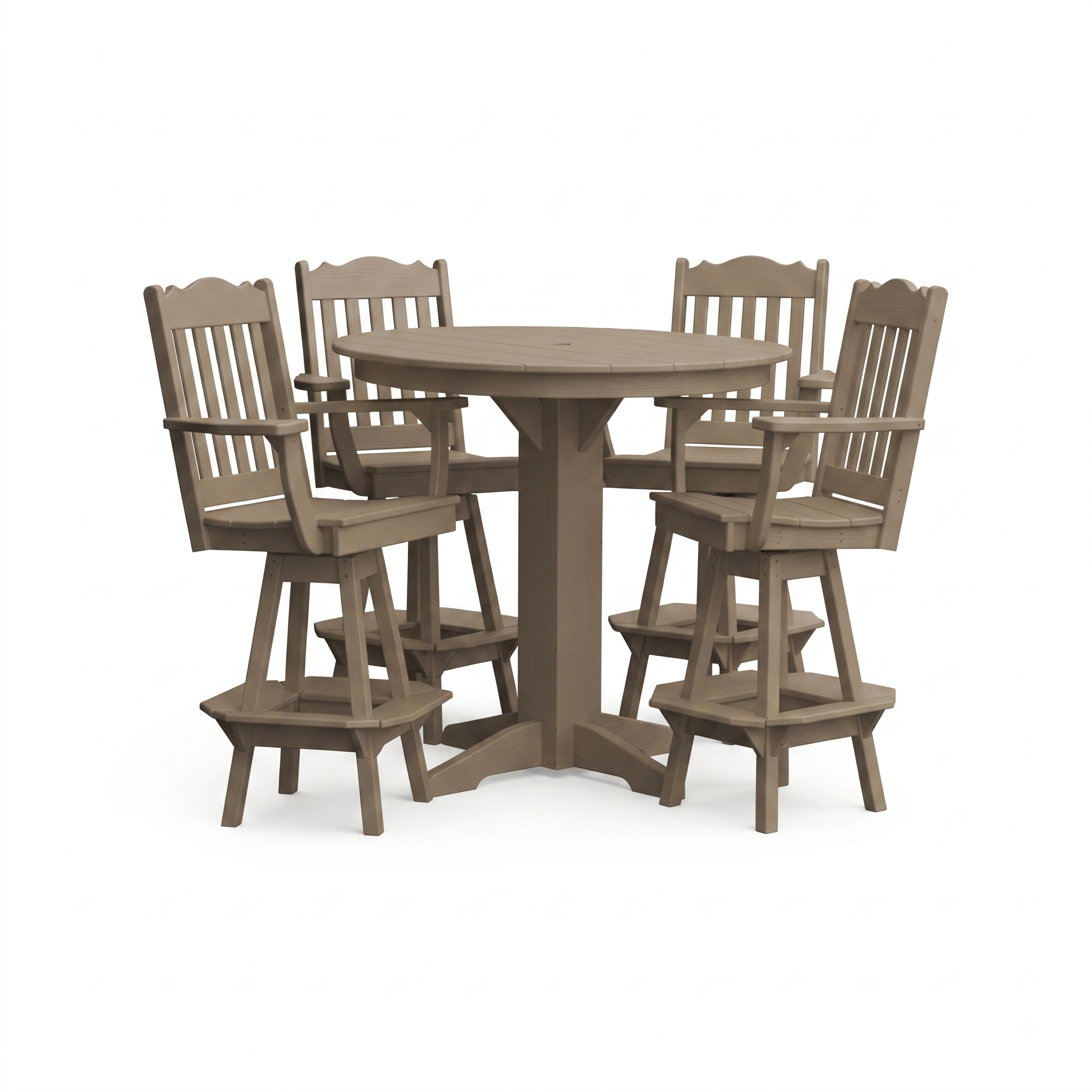 Keystone Amish Co. York 5-Piece Poly Bar Dining Set with Round Table