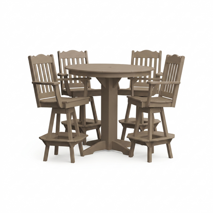 Keystone Amish Co. York 5-Piece Poly Bar Dining Set with Round Table