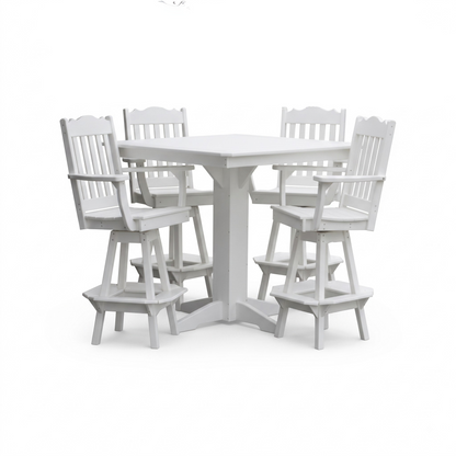 Keystone Amish Co. York 5-Piece Poly Bar Dining Set with Square Table
