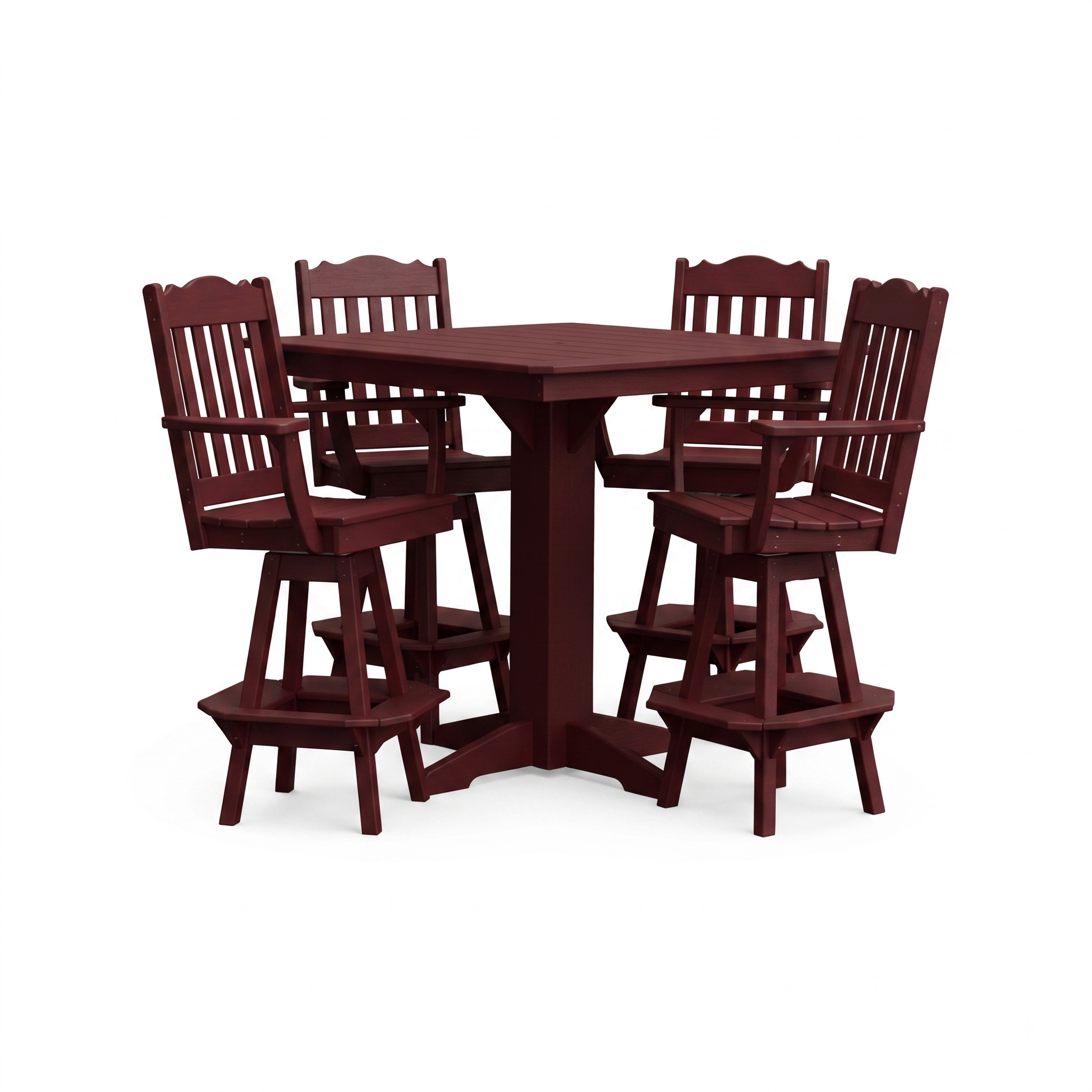 Keystone Amish Co. York 5-Piece Poly Bar Dining Set with Square Table