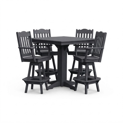 Keystone Amish Co. York 5-Piece Poly Bar Dining Set with Square Table