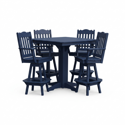 Keystone Amish Co. York 5-Piece Poly Bar Dining Set with Square Table