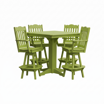 Keystone Amish Co. York 5-Piece Poly Bar Dining Set with Square Table
