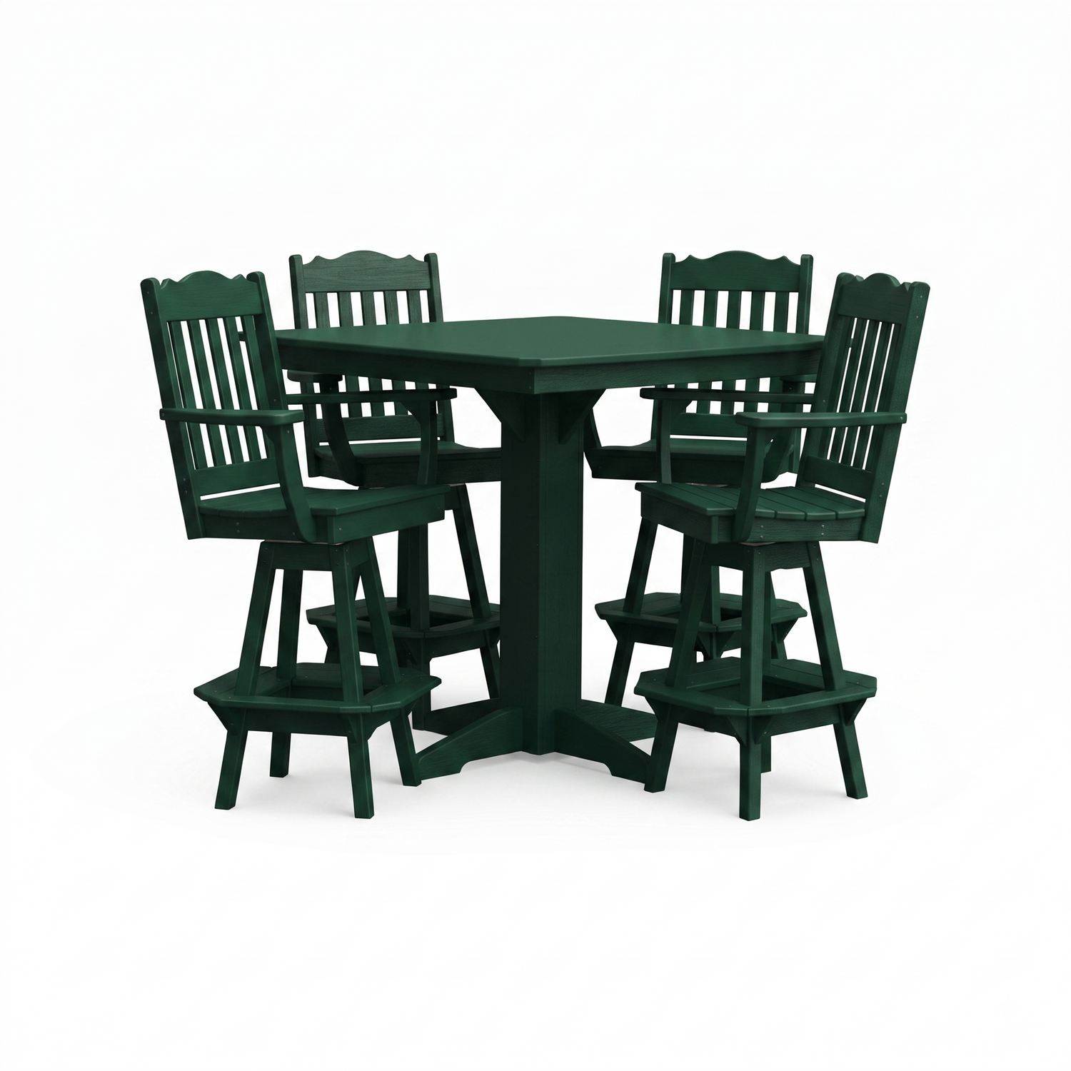 Keystone Amish Co. York 5-Piece Poly Bar Dining Set with Square Table