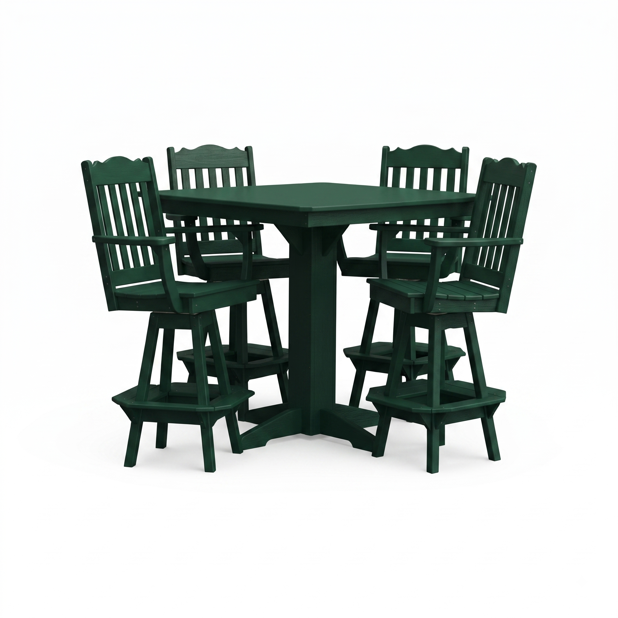 Keystone Amish Co. York 5-Piece Poly Bar Dining Set with Square Table