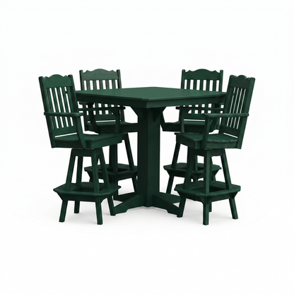 Keystone Amish Co. York 5-Piece Poly Bar Dining Set with Square Table