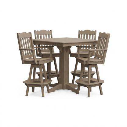 Keystone Amish Co. York 5-Piece Poly Bar Dining Set with Square Table
