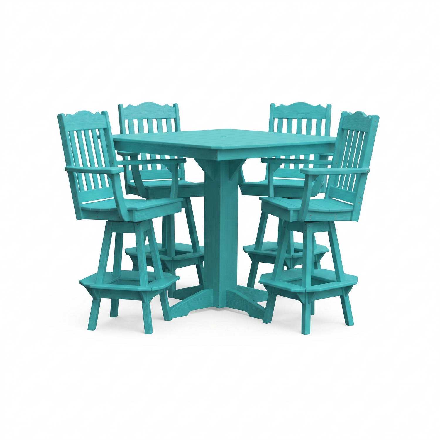 Keystone Amish Co. York 5-Piece Poly Bar Dining Set with Square Table
