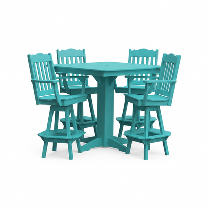 Keystone Amish Co. York 5-Piece Poly Bar Dining Set with Square Table