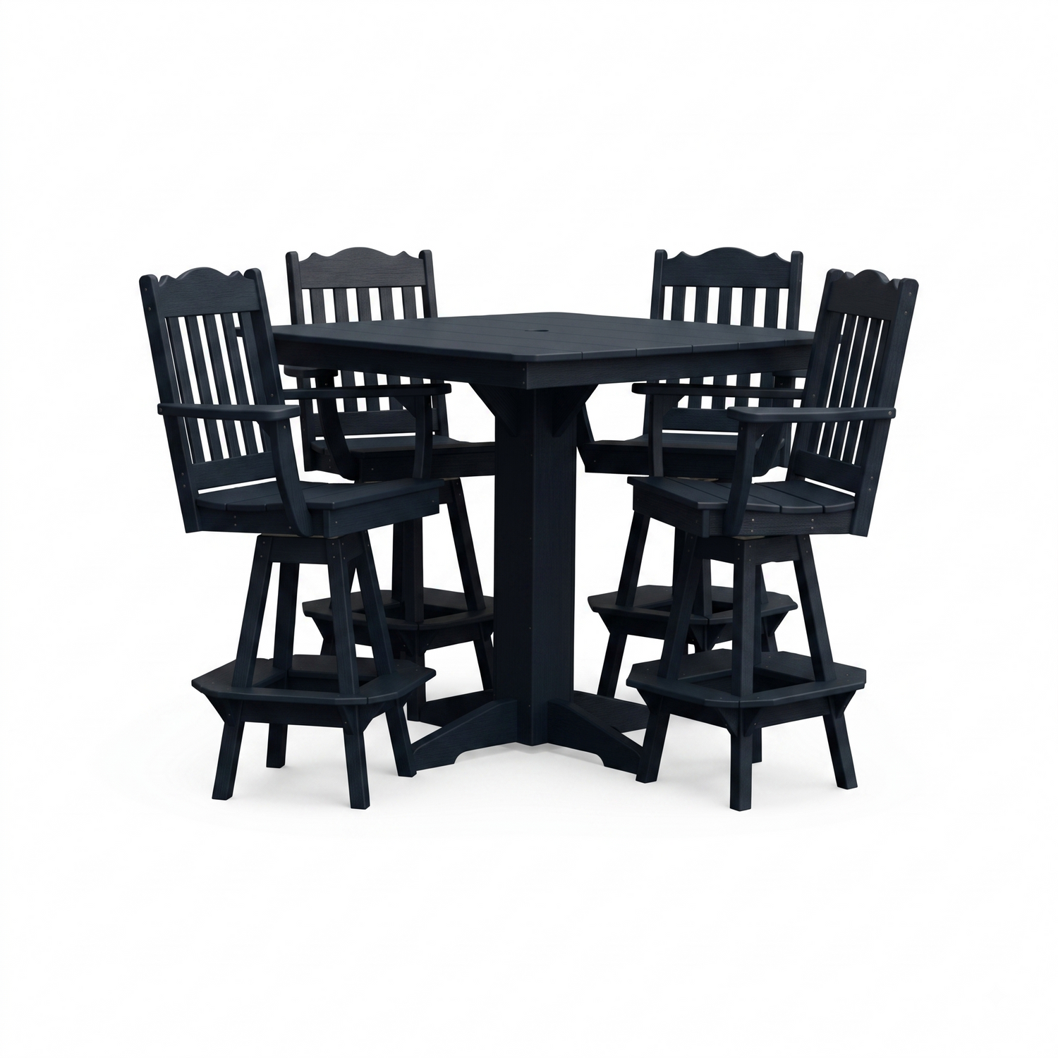 Keystone Amish Co. York 5-Piece Poly Bar Dining Set with Square Table