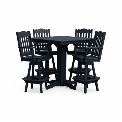 Keystone Amish Co. York 5-Piece Poly Bar Dining Set with Square Table
