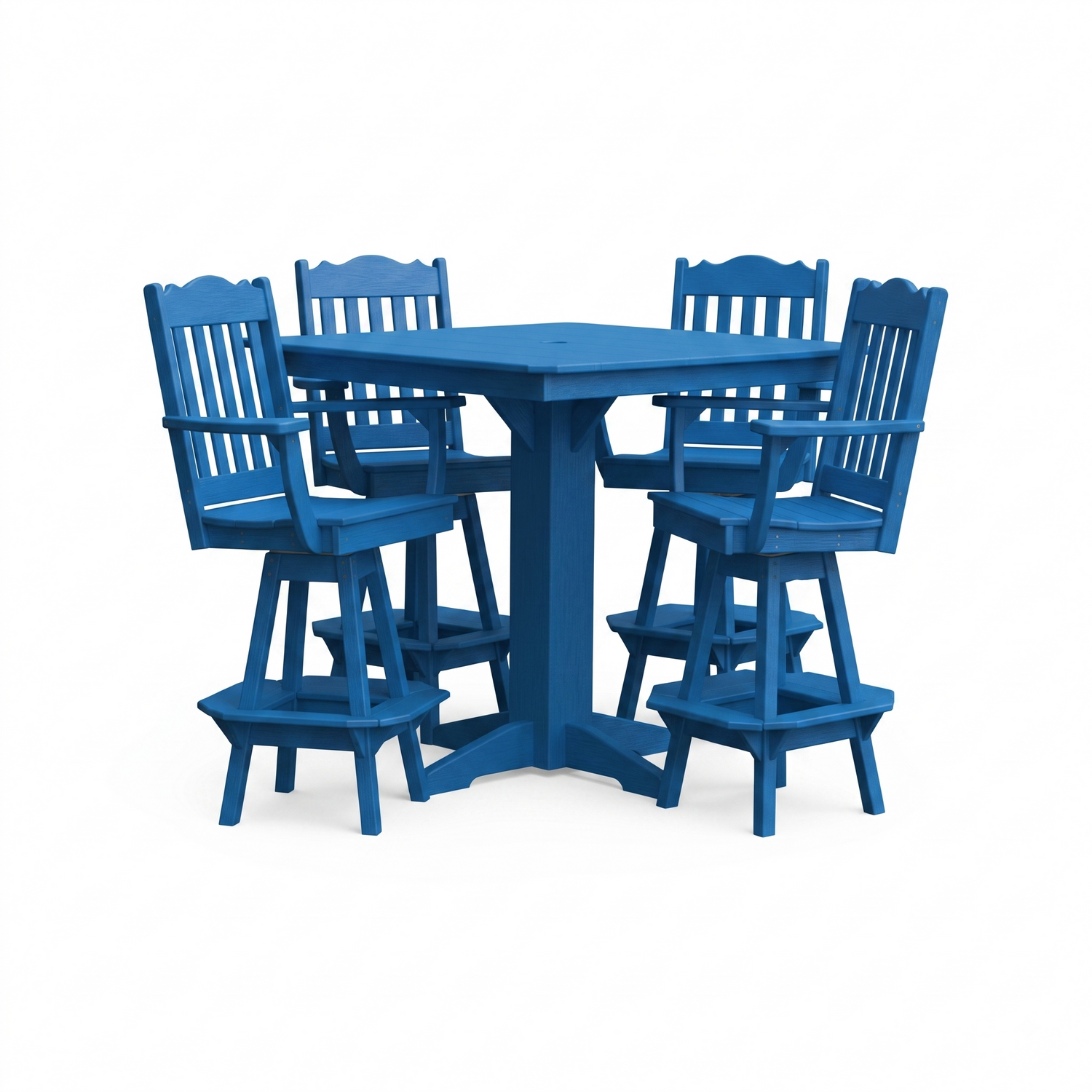 Keystone Amish Co. York 5-Piece Poly Bar Dining Set with Square Table