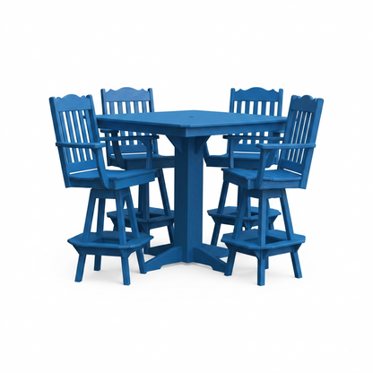 Keystone Amish Co. York 5-Piece Poly Bar Dining Set with Square Table