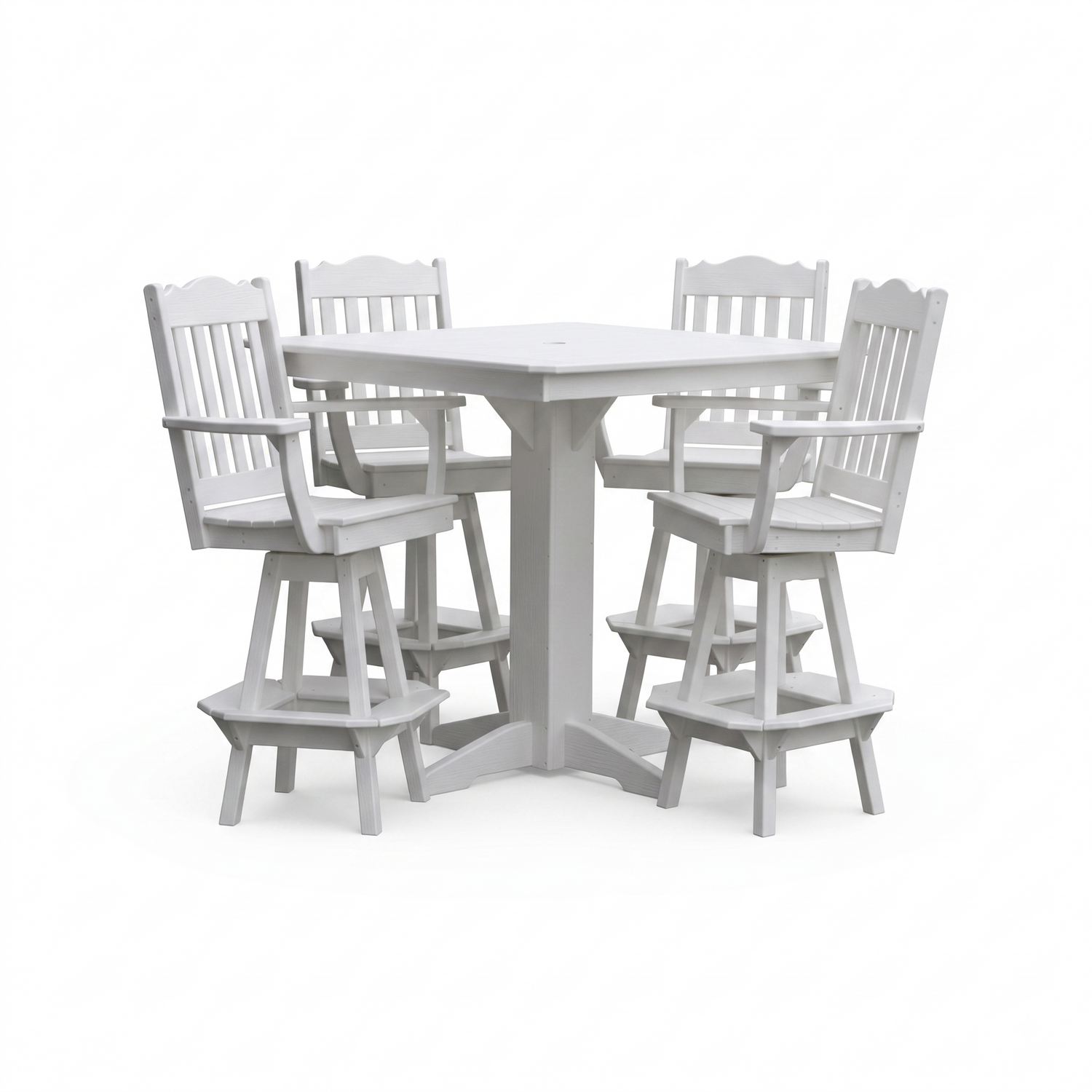 Keystone Amish Co. York 5-Piece Poly Bar Dining Set with Square Table