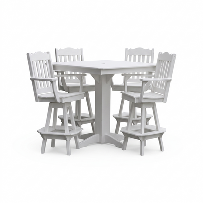 Keystone Amish Co. York 5-Piece Poly Bar Dining Set with Square Table