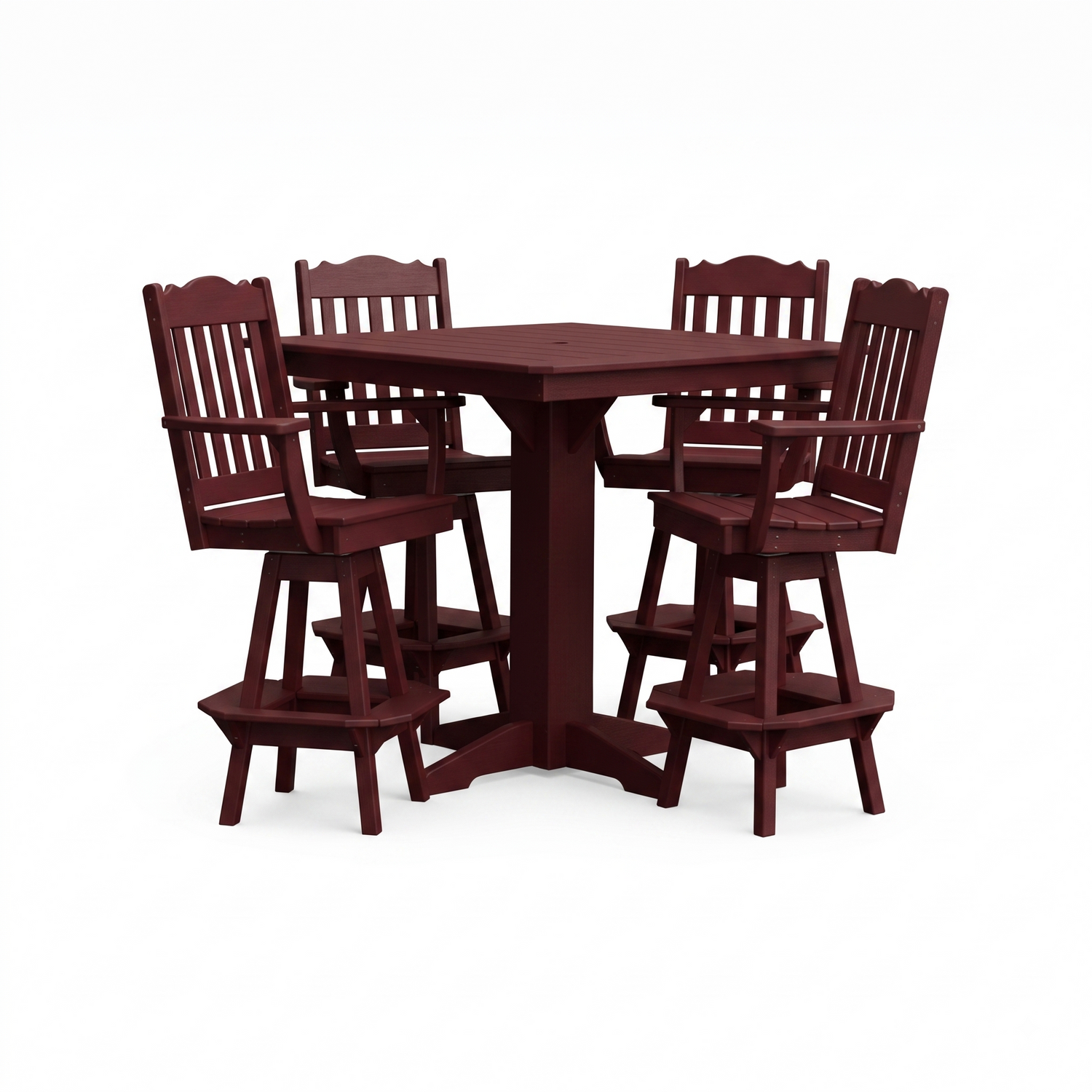 Keystone Amish Co. York 5-Piece Poly Bar Dining Set with Square Table