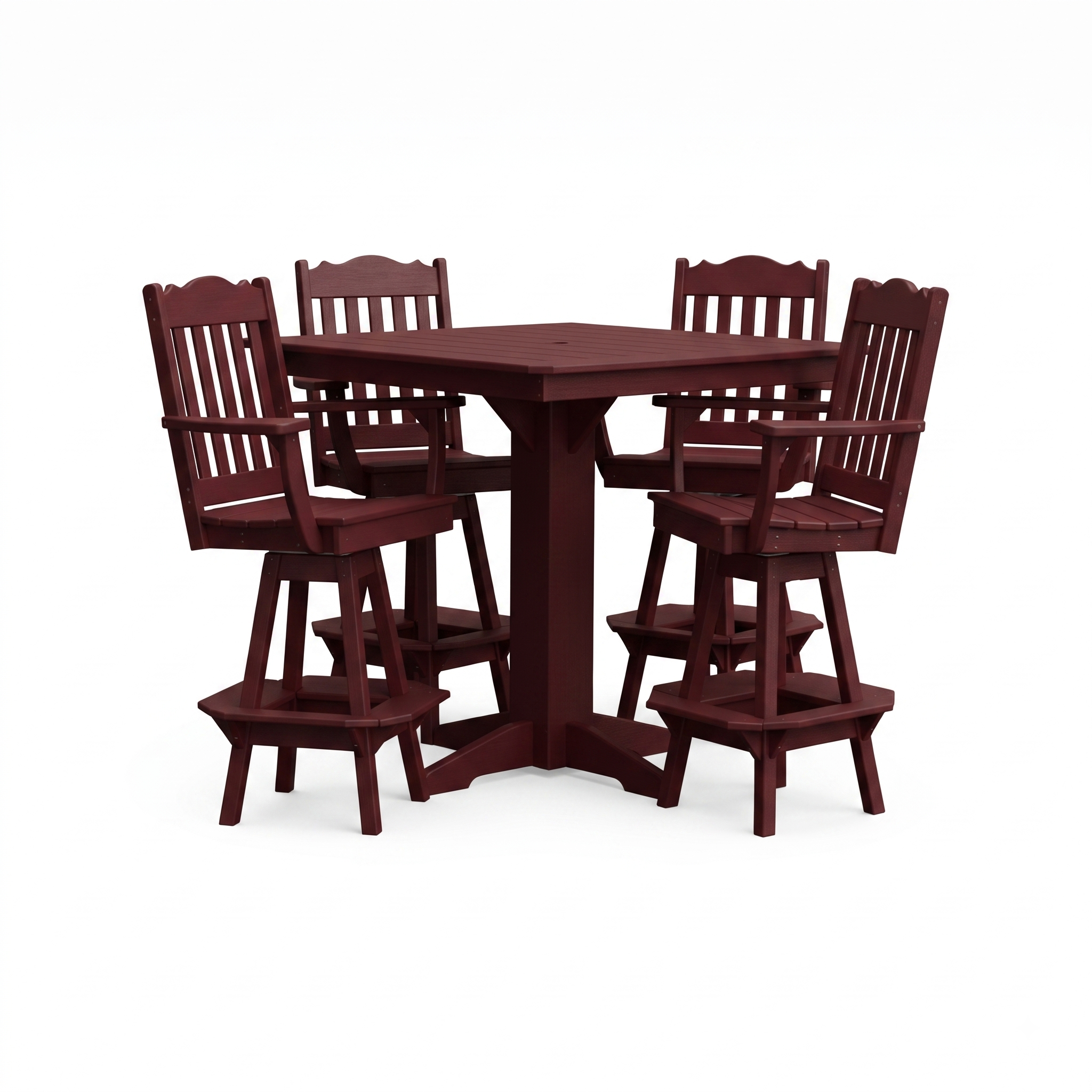 Keystone Amish Co. York 5-Piece Poly Bar Dining Set with Square Table