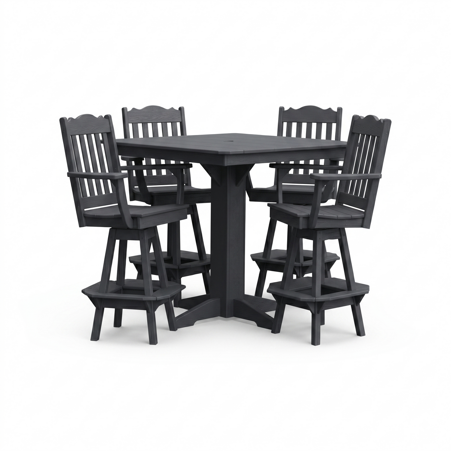 Keystone Amish Co. York 5-Piece Poly Bar Dining Set with Square Table