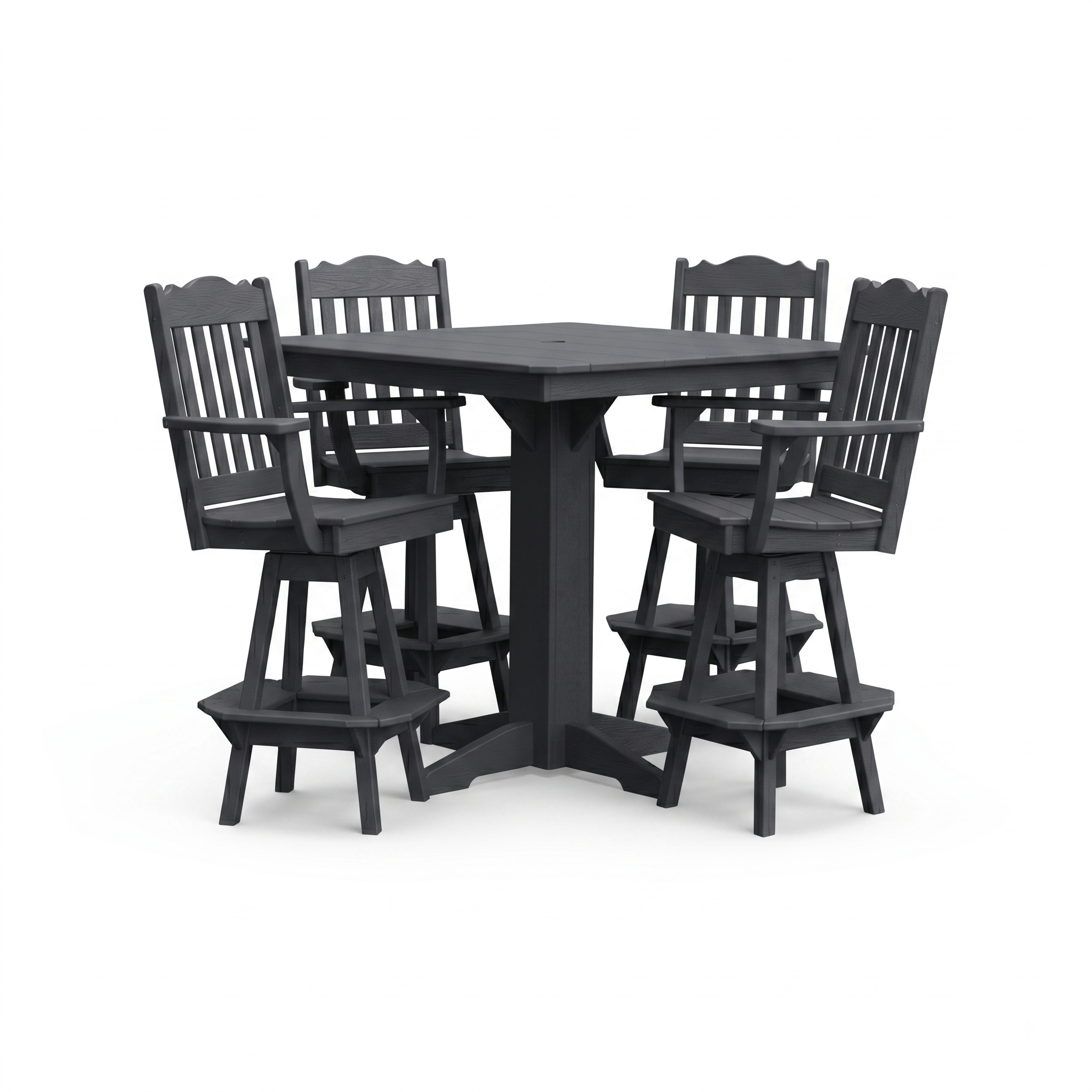 Keystone Amish Co. York 5-Piece Poly Bar Dining Set with Square Table