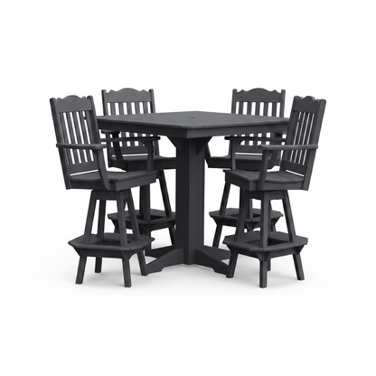 Keystone Amish Co. York 5-Piece Poly Bar Dining Set with Square Table