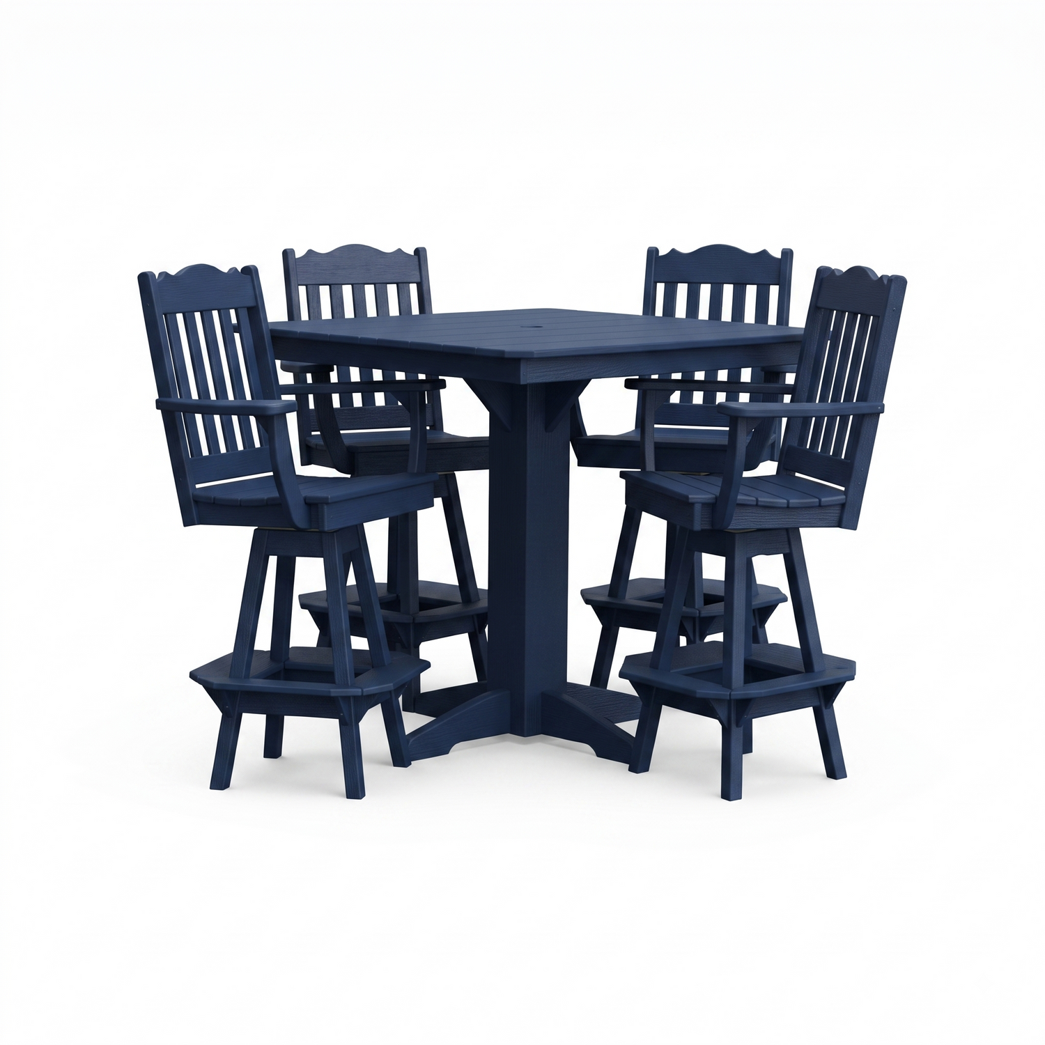 Keystone Amish Co. York 5-Piece Poly Bar Dining Set with Square Table