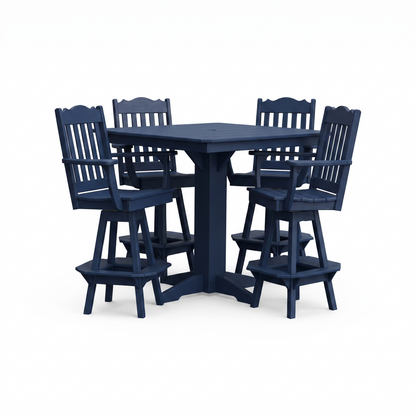 Keystone Amish Co. York 5-Piece Poly Bar Dining Set with Square Table