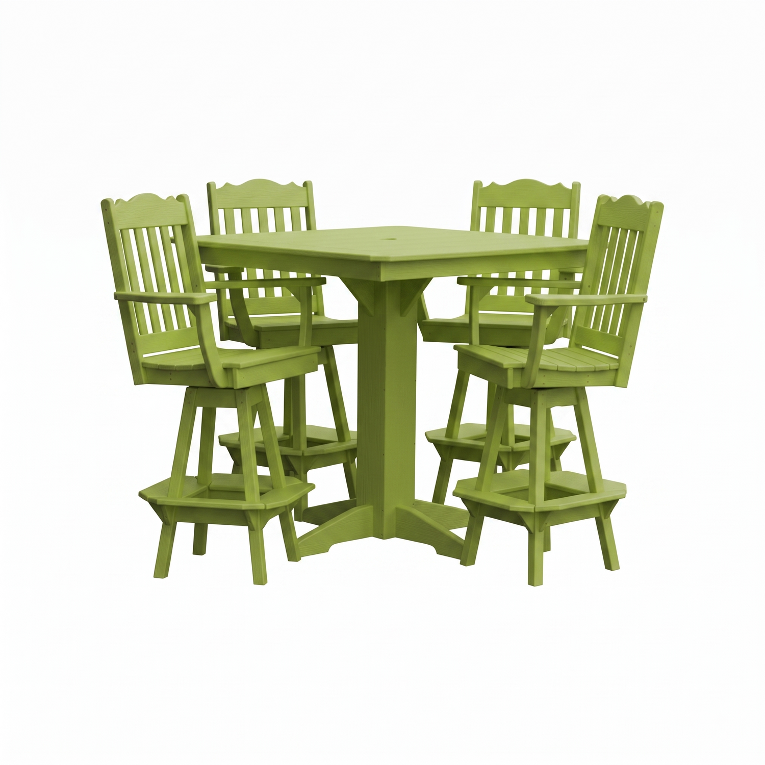 Keystone Amish Co. York 5-Piece Poly Bar Dining Set with Square Table