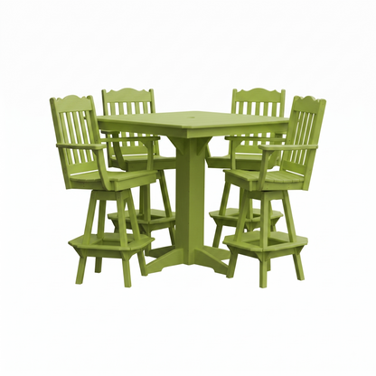 Keystone Amish Co. York 5-Piece Poly Bar Dining Set with Square Table