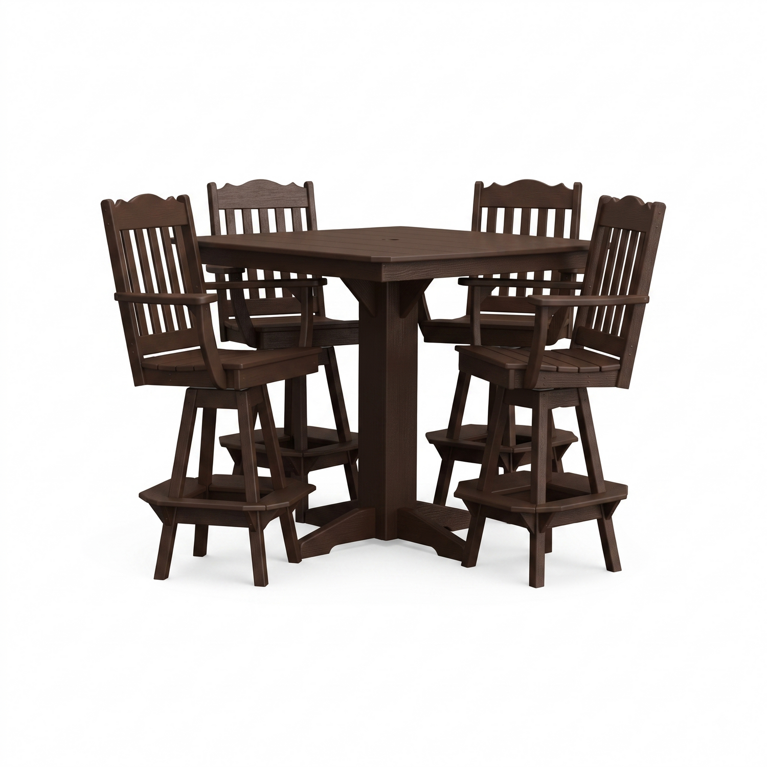 Keystone Amish Co. York 5-Piece Poly Bar Dining Set with Square Table